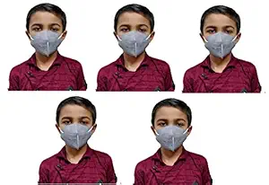 KIARVI GALLERY Kids n95 face mask Reusable Washable Face mask for kids without Valve anti-pollution (Multicolor, 3 to 10 Year) - Pack of 5)