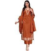 Klosia Women Solid Embroidery Kurta and pant set With Dupatta