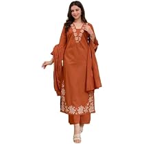 Klosia Women Solid Embroidery Kurta and pant set With Dupatta Klosia Women Solid Embroidery Kurta and pant set With Dupatta