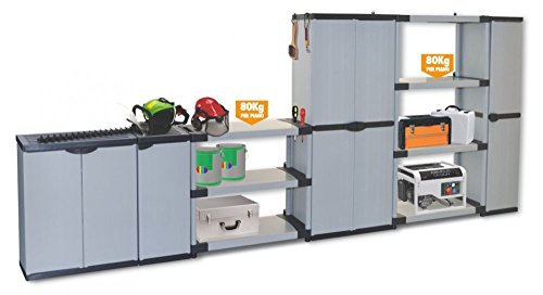 XL Kunststoffregal mit vier Böden und einer Traglast von 80 kg pro Boden! In robuster Ausführung, abwaschbar und leicht zu reinigen. In Lichtgrau, perfekt für den Gebrauch in Haushalt und Gewerbe! Maße: B 80 x T 40 x H 168 cm - 2