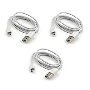 WONDER CHOICE 2.4 Amp Multipurpose Micro USB High Speed Fast Charging Data Cable, 1 Meter - White (Combo Pack of 3)
