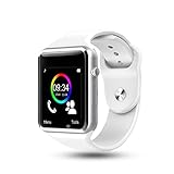 leegoal Bluetooth-Smart-Uhr, Touchscreen-Fitness-Uhr-Smart-Armbanduhr, SIM-Kamera-Tracker-Recorder-Audiovideo-Wiedergabe Smartphone-kompatibles IOS-Android-Telefon Mann-Frau-Kind-Schwarz