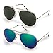 Sheomy Mirrored Sunglasses Golden Green Classic Aviator, Golden Mercury blue Aviator Combo Pack Sunglasses (For Boys) - Golden-Green-Golden-Blue-Mercury RS.310.00