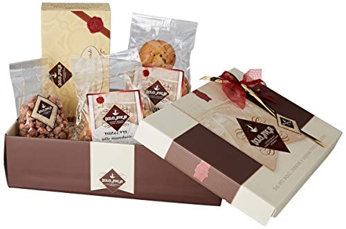 Dolci Aveja - Pacco Armonioso - Pasticceria Mista Mandorle e Nocciole 400g Mandorle Pralinate 200g, Tozzetti Cantucci alle Mandorle 350g, Palloni al Cioccolato 350g
