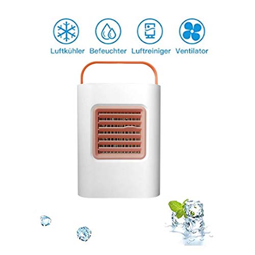 Preisvergleich Produktbild Mobile Klimaanlage Verdunstungskühler Mini Air Cooler Luftkühler Abkühlen Ventilator Luftbefeuchter USB Tragbar Fan mit LED Atemlicht, 3 Speed, für Büro, Haus, Reisen, Schlafsaal VNEIRW (Pink)