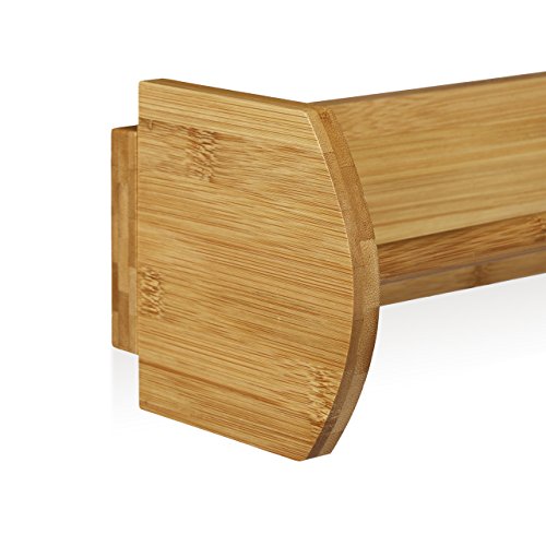 Relaxdays Wand Küchenrollenhalter Bambus HBT: 12 x 37 x 13 cm Papierrollenhalter Holz zur Wandmontage als Spender und Halter für Küchenrolle Küchenrollenspender sowie Haushaltsrollenhalter, natur - 5