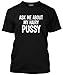 Produktbild HotScamp Prämie Ask Me About My Hairy Pussy Herren Komisch Flip T Shirt T-Shirt Viele Farben und Größen S M L XL XXL (Klein, Jet Schwarz)