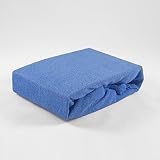 Frottee Spannbettlaken 70 x 140 cm blau Laken Bettlaken Babybett Spannbetttuch Betttuch