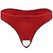 Produktbild YiZYiF Herren Sexy Strings Slips Unterwäsche Briefs Unterhose mit Penis Loch Soft G-string Rot Einheitsgröße (Taille 68-104cm)