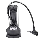 Gr？？e: 17.5 * 9.5cm Cikuso Fu？ Aktivierte Stand Pumpe Mit Manometer Fahrrad Stand Pumpe Fu？ Aktivierte Fahrrad Luft Pumpe Aluminium Legierung Tragbare Fahrrad Pumpe