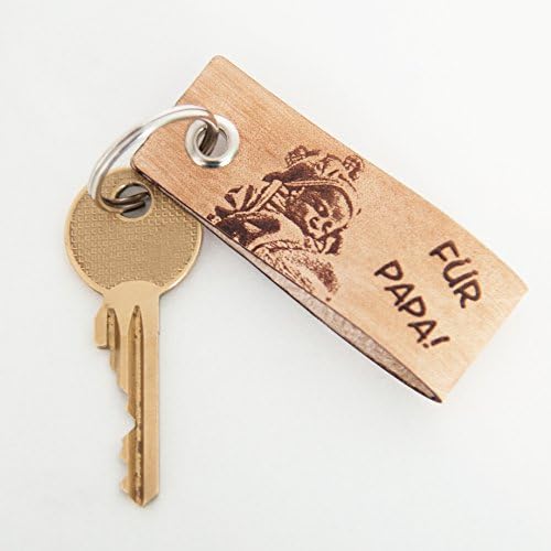 Key Fob with Photo and Engraved echtleder| with your desired text | Individual and Personally | Approx. 11 cm True Leather with Ring