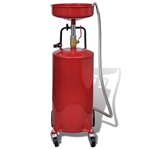 Portable Waste Oil Drain 20 Gallon Capacity Tank Air Operated w/ Wheels Hose