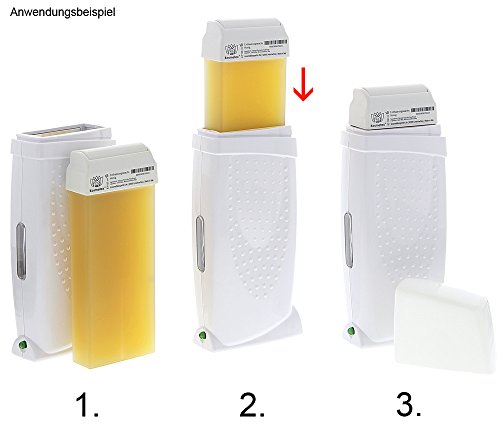 Kosmetex Honig Wachspatrone Breit, Enthaarungswachs, Warmwachs, heiss wachs, Körperpflege Haarentfernung, 100ml, 6 Stück - 4