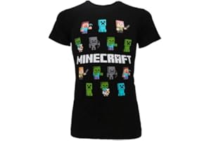 Fashion UK Camiseta original para adulto y niño, Alex Steve Zombie Creeper, camiseta negra oficial