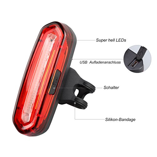 GreenClick LED Lampen Fahrrad Frontlicht StVZO Rücklicht Fahrradbeleuchtung, 2*0.5w ultralhell rot LEDs,fahrradlampe Batteriebetrieb mit 2 AAA Batterien,PX4 wasserdicht LED Rückleuchten tragbar LED Fahrradlampe für sicher Fahrradfaren in der Nacht - 2