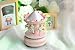 Grandey Music Box, Wooden Merry-Go-Round 4-Horse Music Box Baby Kids Children Christmas Birthday Gift Carousel Music Box (Pink)