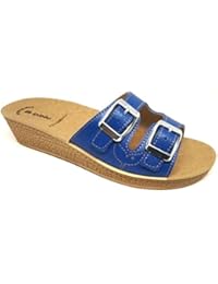 INBLU - Zapatillas de estar por casa para mujer azul Jeans 30