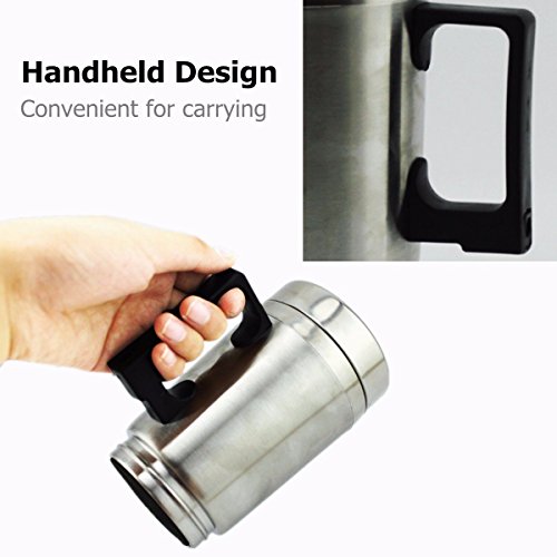 ELEGIANT Auto Isolierbecher Trinkflasche Wasserflasche Kaffeeflasche 300ML Edelstahl KFZ 12V Flaschenwärmer Kostwärmer Wasser Tee Kaffee Getränke Thermobecher Stainless Steel Bottle für Winter Outdoor Trinkflasche Camping - 3