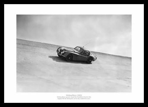 Framed Stirling Moss Jaguar XK120 1953 Photo Memorabilia