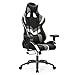 Produktbild SONGMICS Bürostuhl Gaming Stuhl Chefsessel mit Armlehnen, inklusiv Kopfkissen und Lendenkissen, schwarz Weiß RCG27BW