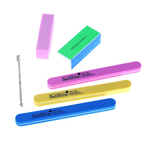 Anself 6Pcs Nail Art Levigatura di file Buffer Set Sponge Lucidatura Block Kit Manicure Pedicure Tool