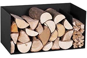 SURDEFENS Magnus Porte-bûches Compact en Acier Noir 70 cm Bytom