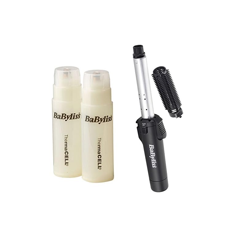 Babyliss 2583BU + 4580U Pro Cordless Portable Gas Combined 19mm Hair Styling Brush/Tong 2x Extra Free Energy Cells