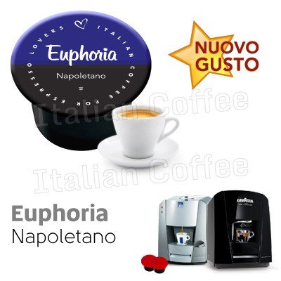Italian Coffee - Euphoria Napoletano - Lote de 100 cápsulas de café compatibles con las cafeteras Lavazza Blue e In Black de Nims