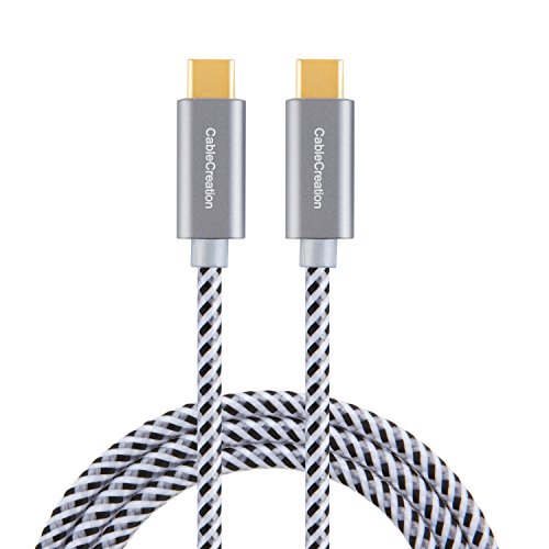 CableCreation USB-Kabel Typ C-C, 3 m lang, geflochtenes USB-Kabel, 2.0 Typ C (USB-C), Typ C-Daten-Ladekabel (3 A), für 12 Zoll-MacBook, Nexus 5/6P, Lumia 950/950XL und mehr, grau