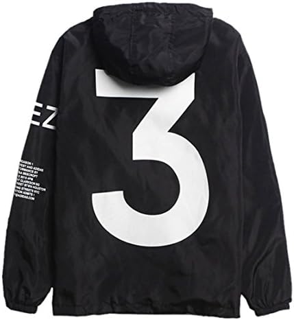 Scisu Polyester Full Zip Waterproof Coat Hooded Jacket Lightweight Windbreaker Black S