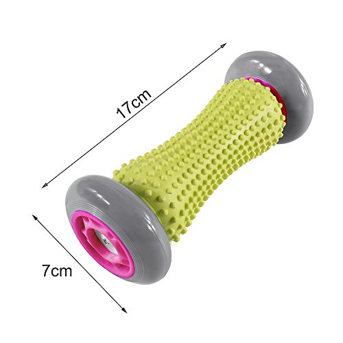 iRegro Muskel Roller Stick, Hand und Fuß Massage Roller, faszien rolle fussroller massage stick, Trigger Point Massageroller, Handgelenke und Unterarme Übungsroller, Recovery Tool für Plantar Fasciitis, Fersenschmerzen (Grau Rad) - 3