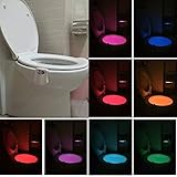  BSGP Motion Activated WC-Nachtlicht, LED WC-Sitz-Licht, Glow Bowl Auto Bewegungsmelder, wasserfest, bunt, für Zuhause, Badezimmer, Waschraum, WC mit 8 Farbwechsel