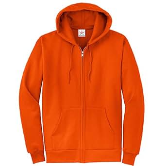 LARGE Orange classic plain zip up hoodie unsex and these are ideal for ...