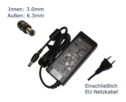 Netzteil für Toshiba Tecra A2 PTA20E-02T01WGR A2 PTA20E-02W01VGR A2 PTA20E-02X01VGR A2 PTA20E-4M301VGR A2 PTA20E-4M401WGR Notebook Laptop Ladegerät Aufladegerät, Charger, AC Adapter, Stromversorgung kompatibles Ersatz (12 Monate Garantie, einschließlich kostenlosem EU-Netzkabel) - "Laptop Power" gebrandmarkt