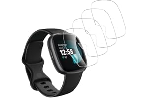 Banuyaw für Fitbit Versa 4 Schutzfolie, für Displayschutz Fitbit Versa 4 Folie, 4 Stück Weich TPU Schutzglas Panzerfolie, mit Sensitive Touch Panzer Schutz Glas