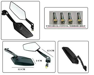 Aow Attractive Offer World Fancy Small 5 Edge Rear View Mirror for Suzuki Access 125 (Pack of 2)