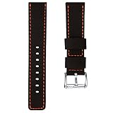 ZULUDIVER Uhrenarmband Nylon Wasserdicht Schwarz, Orange, 20mm
