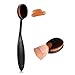 Start makers® Oval Makeup Brush Toothbrush Curve Foundation Brushes- Pro Large Fan Makeup Powder Brush - Face Contour Blusher Highlighter Bronzer Set - Cosmetics Brushes Cleaner Glove - Makeup Sponge