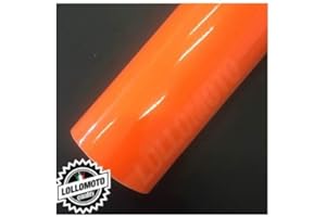 LOLLOMOTO Arancio Lucido Pellicole Adesiva Rivestimento Auto Car Wrapping - 30x50cm
