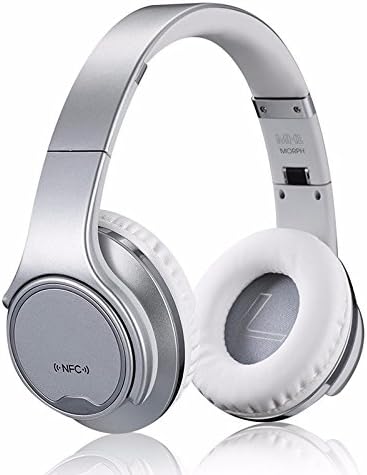 Bluetooth Headphones Over Ear, Bluetooth Wireless Speaker, Hi-Fi Stereo Wireless Headset, Two-way sounds, Foldable, w/ Built-in Mic and Wired Mode for PC/ Cell Phones, Silvery