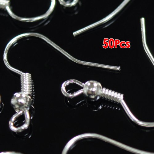 Preisvergleich Produktbild Gleader 50 Paare Silber Platiert Ohrhaken