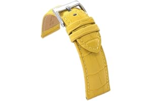 Diloy Bracelet pour montre en cuir veritable gravure de crocodile alligator 14mm 16mm 18mm 20mm 22mm 24mm 26mm 28mm 30mm Ref 368