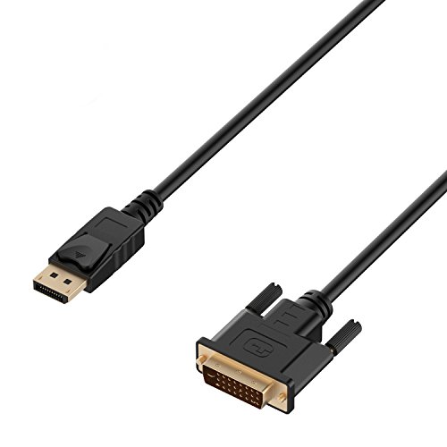 DP auf DVI, Rankie 2-Pack 1.8m Gold Plattiert DisplayPort DP zu DVI Kabel (Schwarz) – R1109E - 2