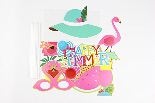 SUNBEAUTY Sommerfest Fotorequisiten 12er Set Booth Props Flamingo Foto Requisitenvon - 2