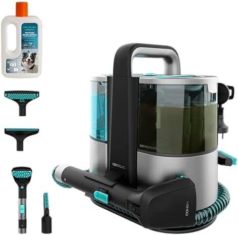 Cecotec Pulitore aspirante per tappezzeria e tappeti con cavo Conga 4000 Carpet&Spot Clean XL Neo. 600W, 14kPa, 2 Serbatoi (Acqua Pulita/Sporca), Spruzzatore, Accessorio Vetri e 3 Bocchette