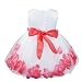 TiaoBug Baby Girls Formal Party Dress Flower Petals Tulle Wedding Dress Watermelon Red 18-24 Months