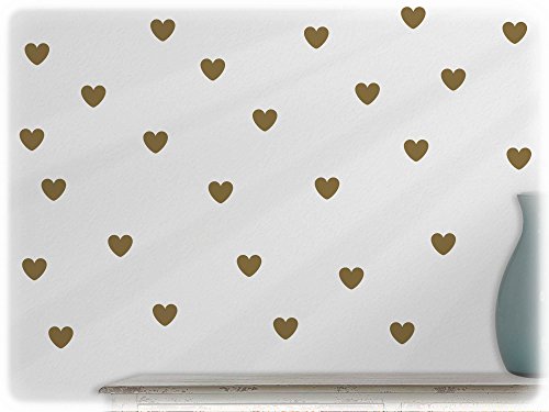 Preisvergleich Produktbild wandfabrik - Wandtattoo - 60 praktische Herzen in gold