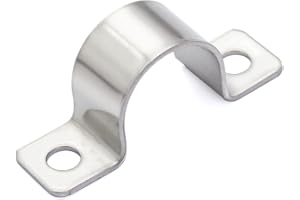 FamlTol 20 x U-pipe clamps, two-hole pipe clamp, mounting clamp, stainless steel for pipeline, electric cable, empty pipes, diameter 20 mm