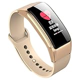 Luckhome Unisex Armbanduhr Digitale Sportuhr Damen Herren Digital Sport Uhr,B31 Smart-Armband Bluetooth-Anruf-Armband-Headset 2 in 1 Smart Watch(Gold)