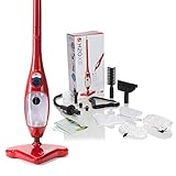 Thane H2O H20 X5 Steam Mop 5 en 1 Balai Nettoyeur Vapeur Portable à Main et Vertical à Utilisation Multiple pour le Nettoyage des Fenêtre Sols Tapis Tapisserie Vêtement Plaques de Cuisson Fours (Rouge)